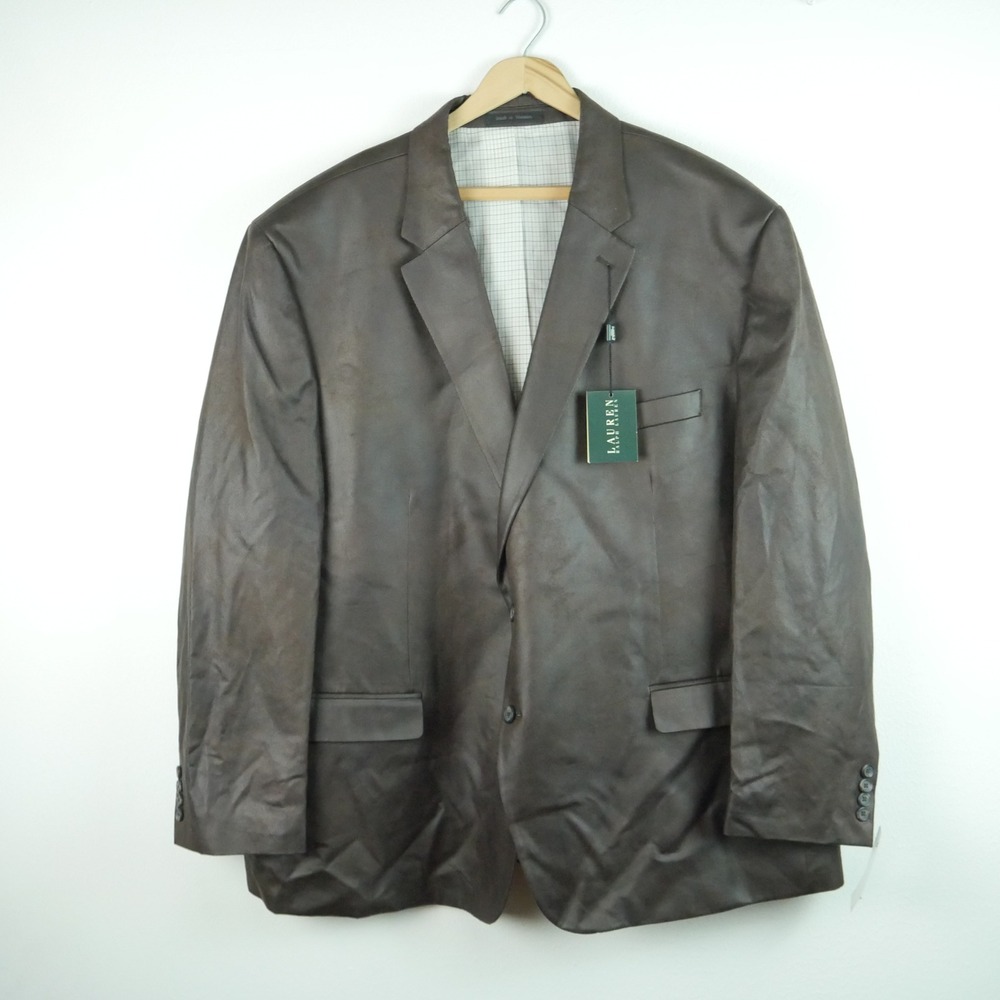Lauren Ralph Lauren Mens Brown Faux Suede Blazer‎ Sport Coat 56R Jacket Preppy